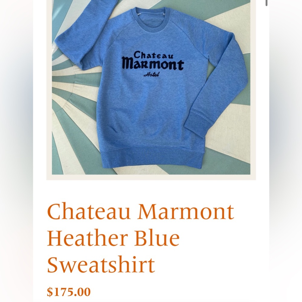Chateau Marmont Hollywood Heathered Blue Sweatshirt
